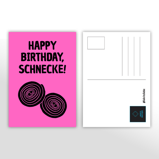 Grußkarte HAPPY BIRTHDAY SCHNECKE | Lakritz-Boutique