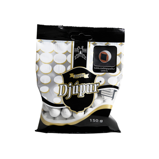 Freyja Djúpur Schokokugeln mit Lakritz und Salmiak 100g | Lakritz-Boutique