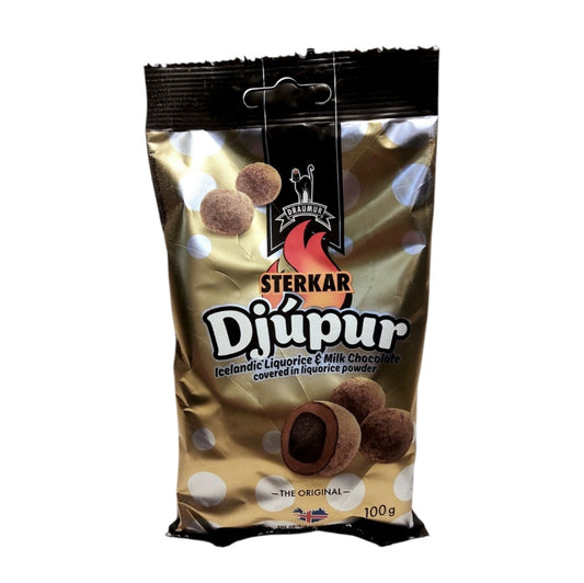 Freyja Sterkar Djúpur Schokokugeln mit Lakritzkern 100g | Lakritz-Boutique