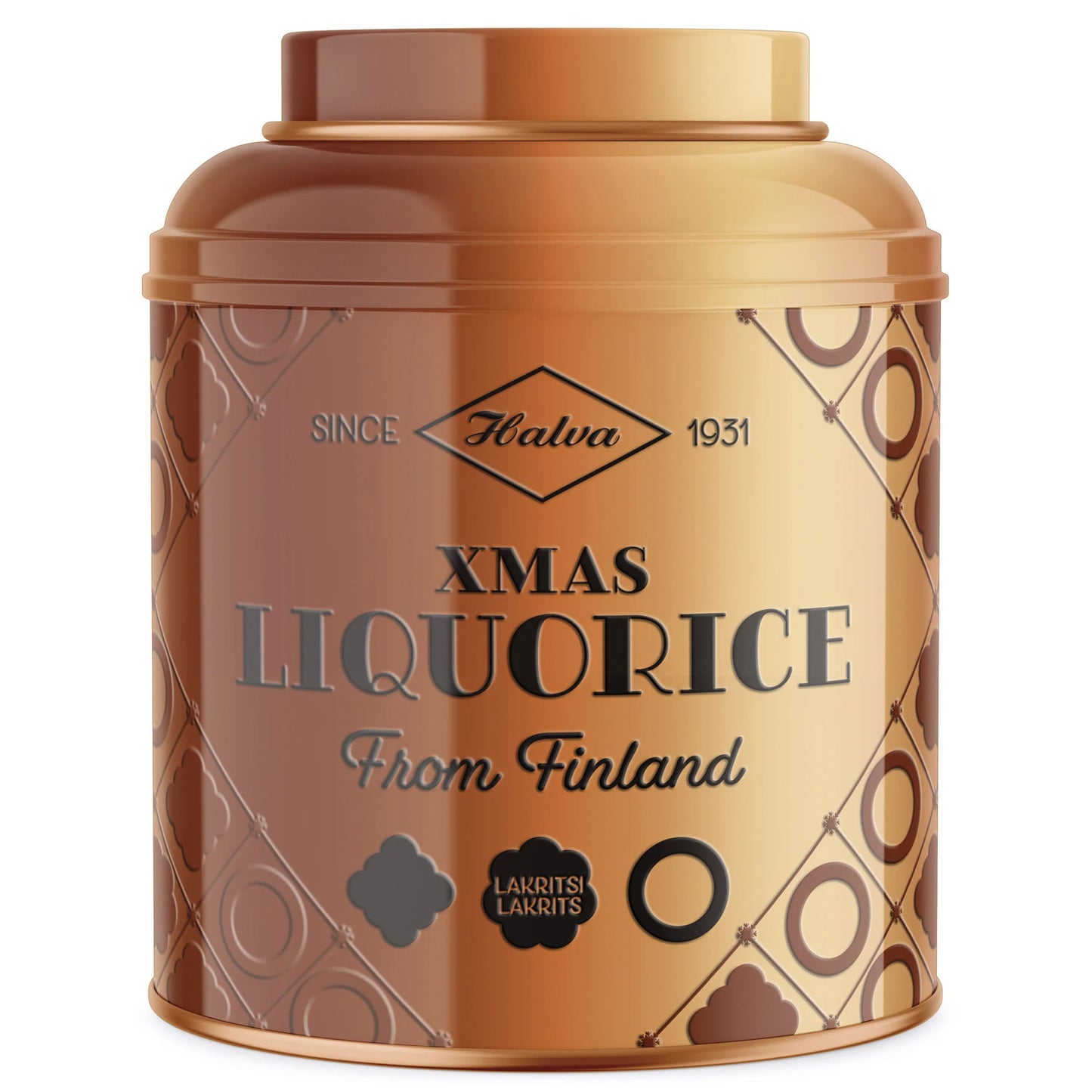 Halva Schmuckdose süßes Weihnachtslakritz 300g  | Lakritz-Boutique