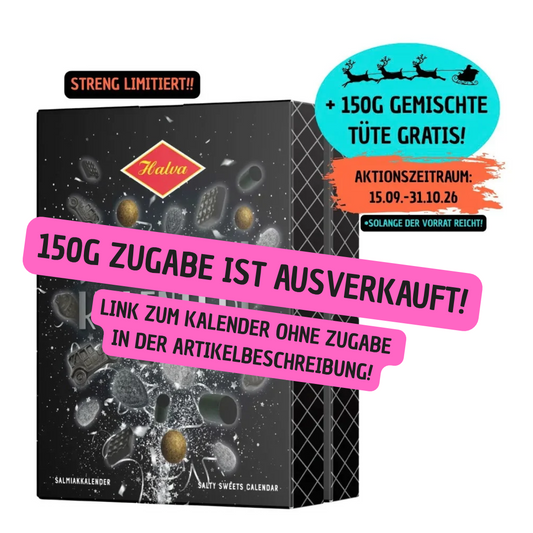 Halva Lakritz Adventskalender salzig 2026 200g + 150G LAKRITZ GRATIS!