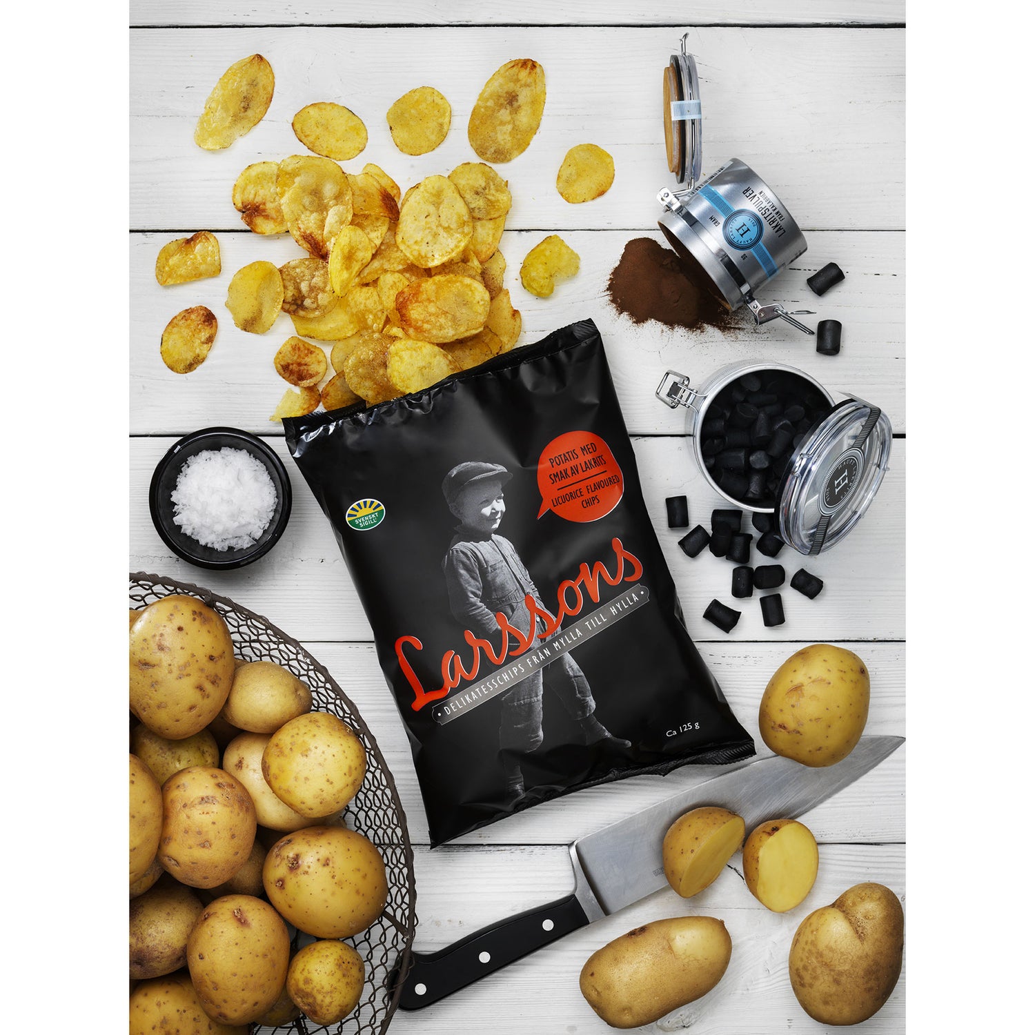 Larssons Kartoffelchips mit Lakritz 125g | Lakritz-Boutique