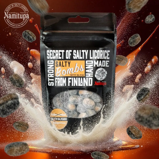 Namitupa Salty Bombs Salmiak mit Karamell 100g | Lakritz-Boutique