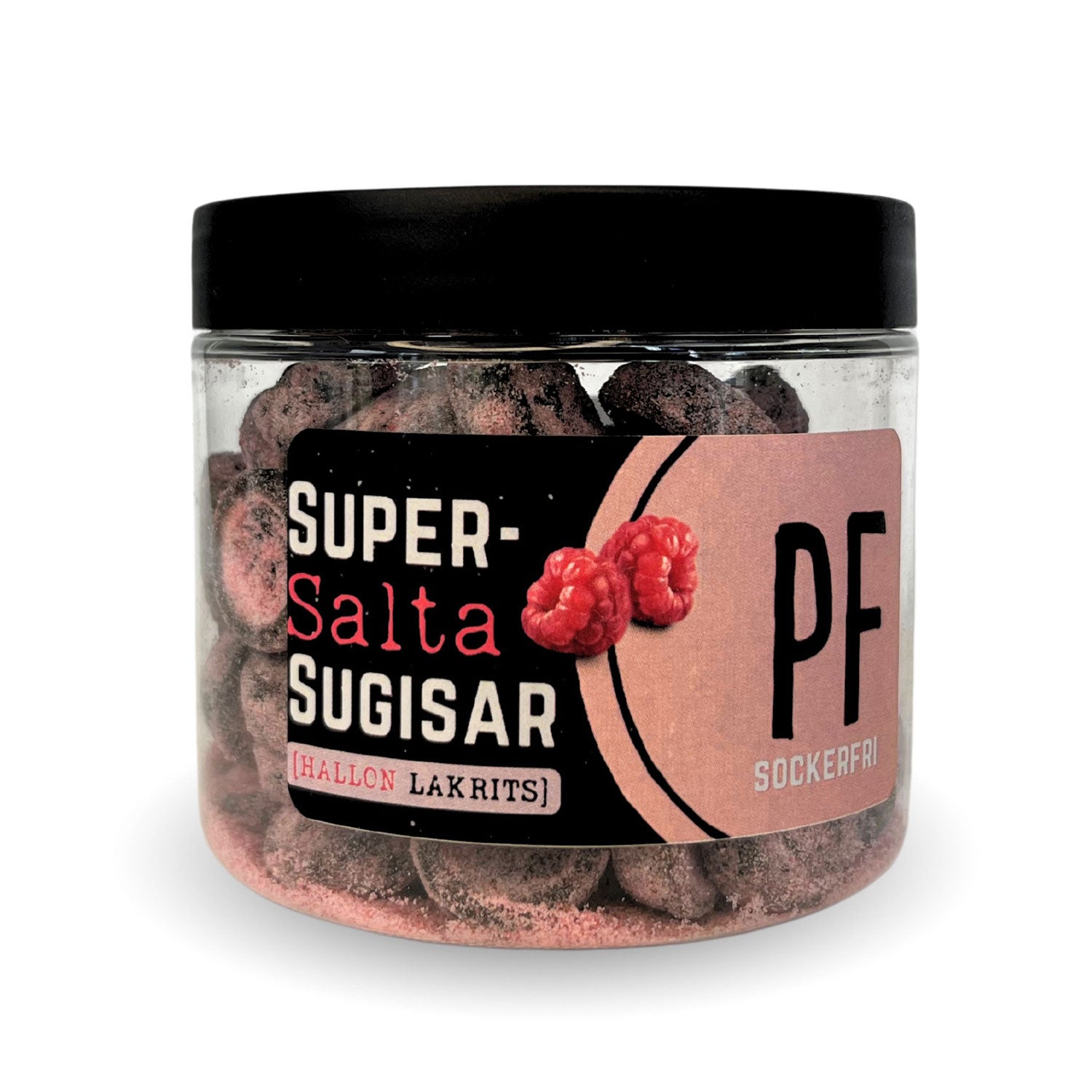 Pastillfabriken Supersaltar Sugisar Himbeer Lakritzpastillen zuckerfrei 120g | Lakritz-Boutique