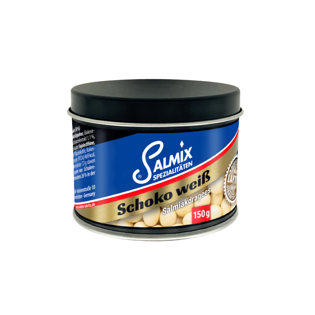 Salmix Schoko Dragees weiß Schmuckdose 150g | Lakritz-Boutique